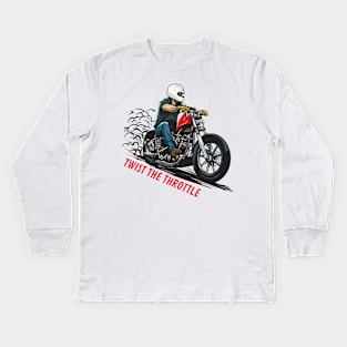 TWIST THE THROTTLE Kids Long Sleeve T-Shirt